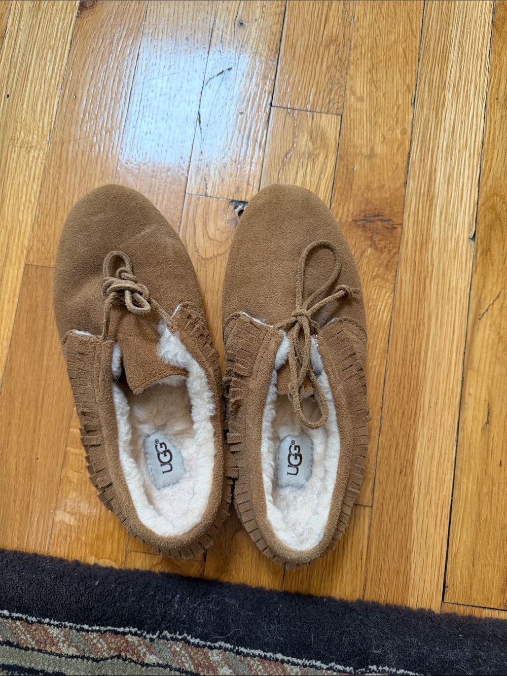 UGG Nikola Chestnut Suede Moccasin Slippers